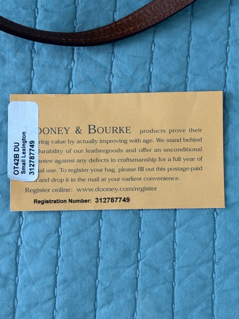Dooney & Bourke Turquoise Small Lexington Bag - Picture 13 of 13